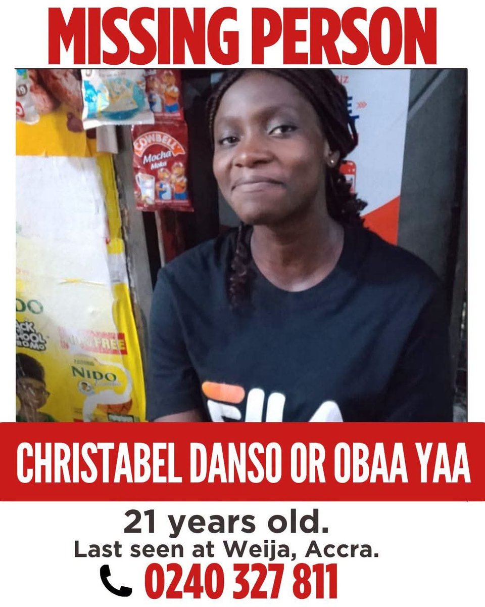 pastor_mensah's tweet photo. MISSING PERSONS: A SERIOUS NATIONAL CONCERN — AUTHORITIES MUST ACT SWIFTLY

A few months ago, I raised serious concerns about the increasing reports of people going missing in Ghana, and I believe it is necessary to bring the matter back to the attention of the authorities.

I am therefore respectfully appealing directly to H.E. President John Dramani Mahama, the Honourable Minister for the Interior, the Cyber Security Authority, the Inspector-General of Police and the Ghana Police Service to treat the issue of missing persons with the urgency it deserves.

When a person goes missing, every hour can matter. Families are left traumatised, uncertain about the whereabouts and safety of their loved ones, and sometimes forced to search for answers on their own.

I am not suggesting that every missing-person case has the same cause. However, authorities should ensure that every credible report is properly documented, assessed and investigated, including the possibility of criminal activity, human trafficking, kidnapping, online exploitation, financial motives or other circumstances where evidence points in that direction.

We need stronger coordination between Police investigators, Police Intelligence, Cybercrime investigators and other relevant security institutions, particularly where phones, social media, mobile-money transactions, CCTV, vehicle movements or other digital evidence could help establish what happened.

The Ghana Police Service already has structures for missing-person records, criminal intelligence and cyber investigations. The question is how effectively these capabilities are being brought together when a person disappears.

Mr President, Hon. Interior Minister, CSA and Ghana Police Service, I respectfully ask: can we strengthen the national response to missing-person cases before more families are left without answers?

This is not about politics.

This is about protecting lives, finding missing persons and giving families answers.

I raised this concern months ago, and I am raising it again because I believe the matter requires urgent, coordinated and sustained attention.

#MissingPersonsGhana #ProtectOurCitizens #GhanaPoliceService #InteriorMinistry #CyberSecurityAuthority #PublicSafety #NationalSecurity #CrimePrevention #Ghana #FindTheMissing