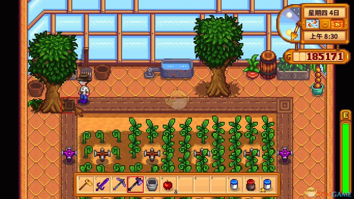 Rickards5v's tweet photo. Cuidé de mi granja en Stardew Valley hoy! Planté tomates, recogí huevos de mis gallinas y charlé con el aldeano Pascual. Un día tranquilo y perfecto. https://t.co/3m7LOzr7QH