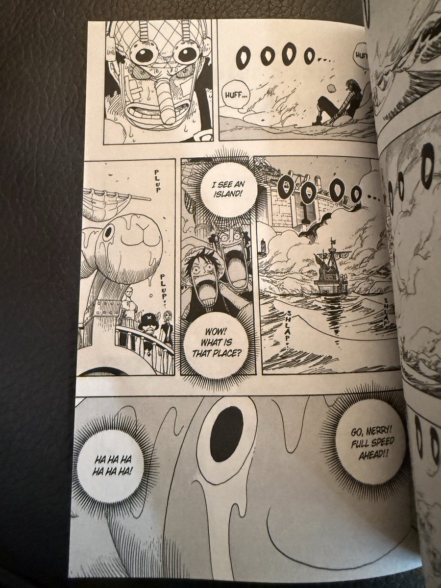 burnedntoasted's tweet photo. #WaterSeven continues to amaze me. Volume 35 was phenomenal. Usopp vs Luffy had such an important vibe to it.

I love how the Going Merry was visualized to have a tear coming out of its eye watching the two fight. 

#OnePiece https://t.co/xcDPh3Scqa