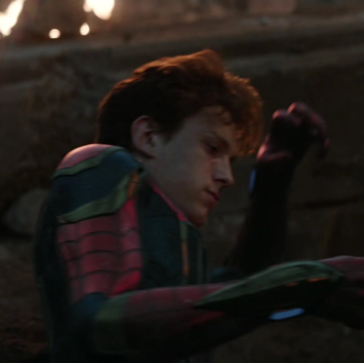 peterfemmejay's tweet photo. watching an adult peter parker in brand new day and then going on to rewatch infinity war &amp; endgame is so jarring bc like… this is an INFANT ☹️ https://t.co/t6FGKCcwOr