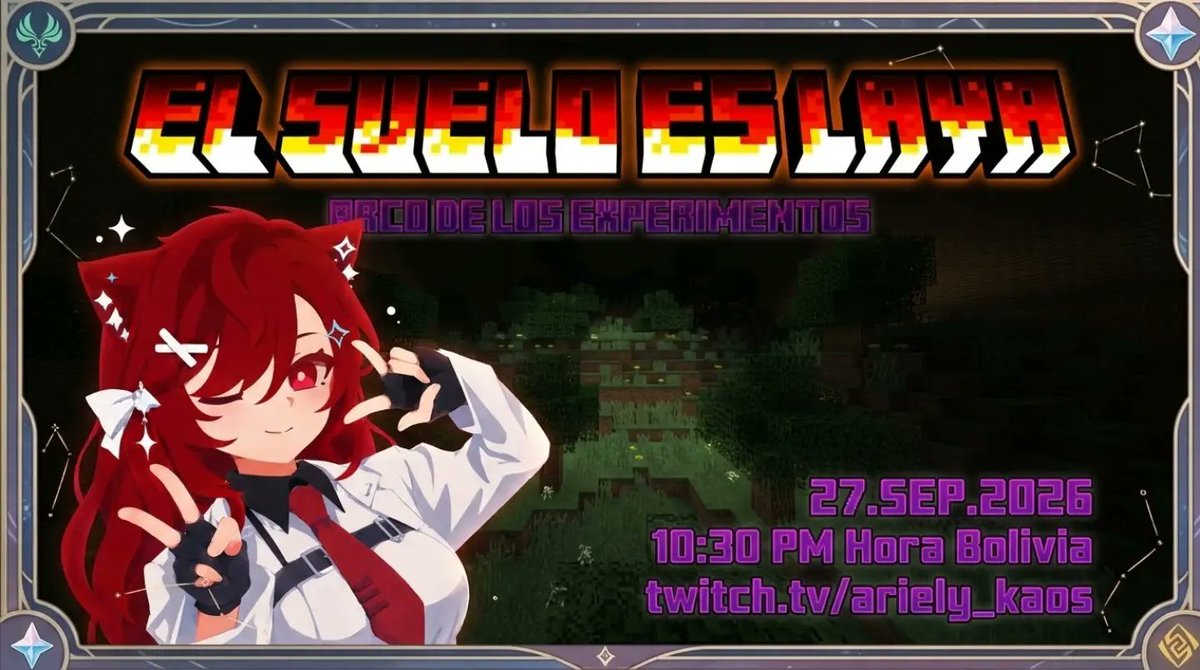 Ariely_Kaos's tweet photo. "¡Me invitaron a este evento y voy a morir epicamente XD! 🔥🌋 'El Suelo es Lava' está que arde."
📅 ¡Nos vemos en el stream!
🔗 https://t.co/MIWRNWwsWE
#Minecraft #Gaming #Event #Twitch #GAStudio https://t.co/odPDsMDTJT