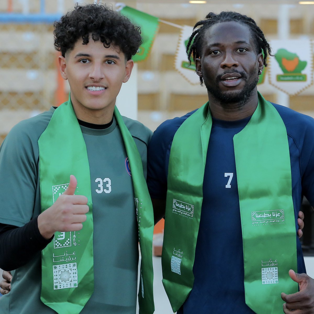 mnbrwashm's tweet photo. 📸 | صور من احتفال لاعبي نادي الوشم باليوم الوطني 🇸🇦💚 https://t.co/v0aN4U6ySk