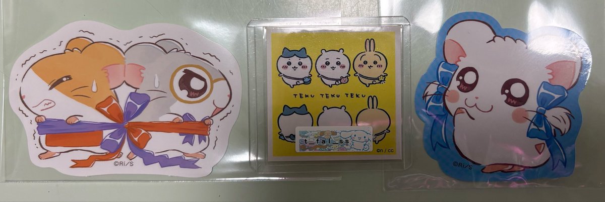 t_fal_ss's tweet photo. 【交換】とっとこハム太郎 ダイカットステッカー セリア ダイソー

譲┊リボンちゃん まいどくん&amp;めがねくん

求┊同異種 ハム太郎 こうしくん ねてるくん

まとめての交換優先
新宿手渡し or 郵送◎ https://t.co/5cMfDsOj3L