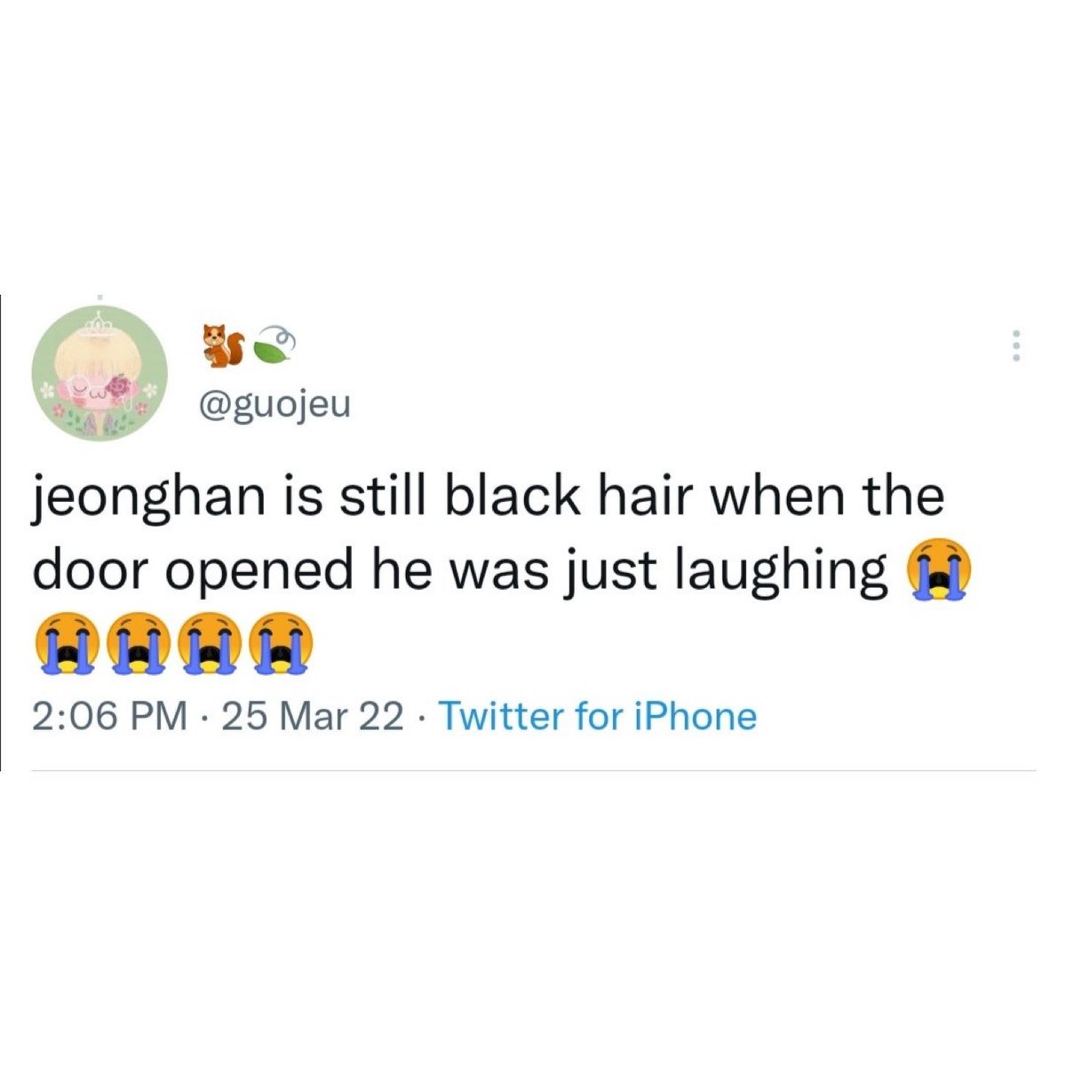 weversvt's tweet photo. jeonghan lying about changing his hair colour https://t.co/p6jDjsB2bT
