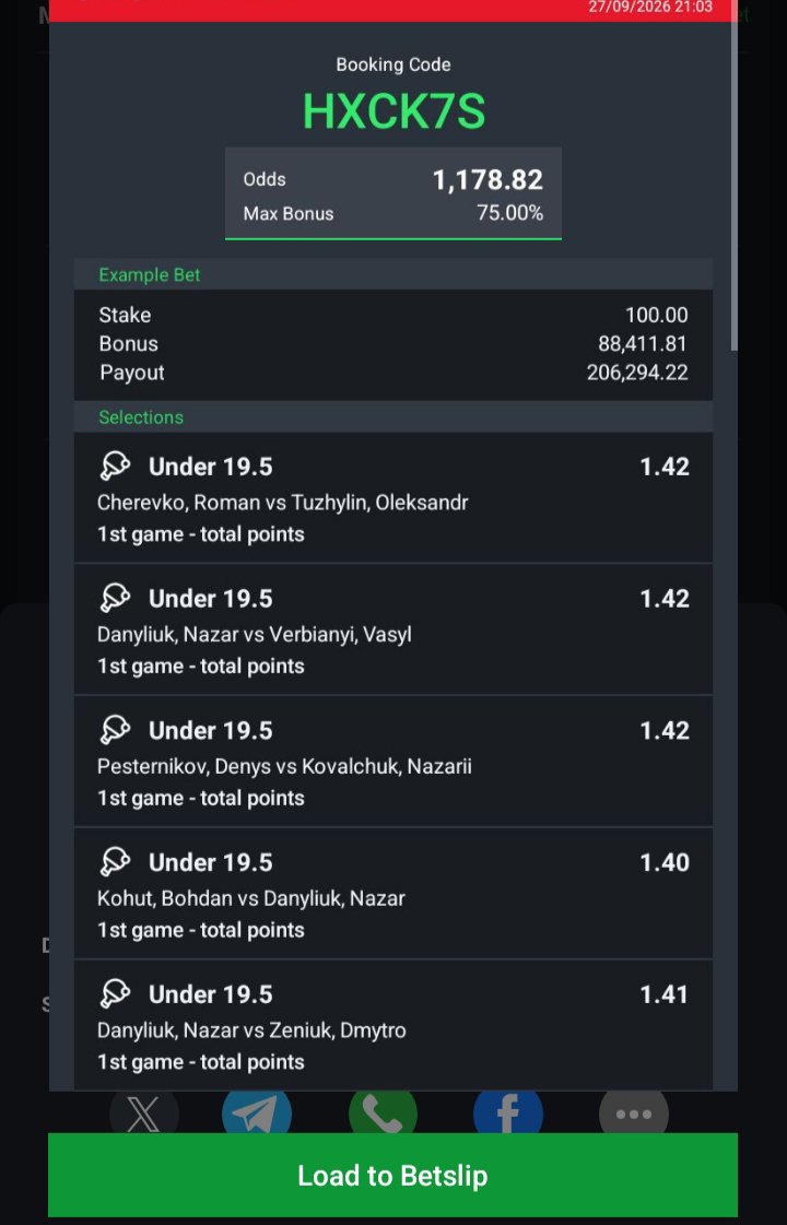 scantyCF's tweet photo. Midnight Table tennis 🏓 
Over and Unders Edit 1.17k odds ✅: HXCK7S
Only Unders 15 odds Edit: QAL9JQ
.........
Bet responsibly 💯 
Sporty / Booking / Edits code https://t.co/95OX5TmeI2