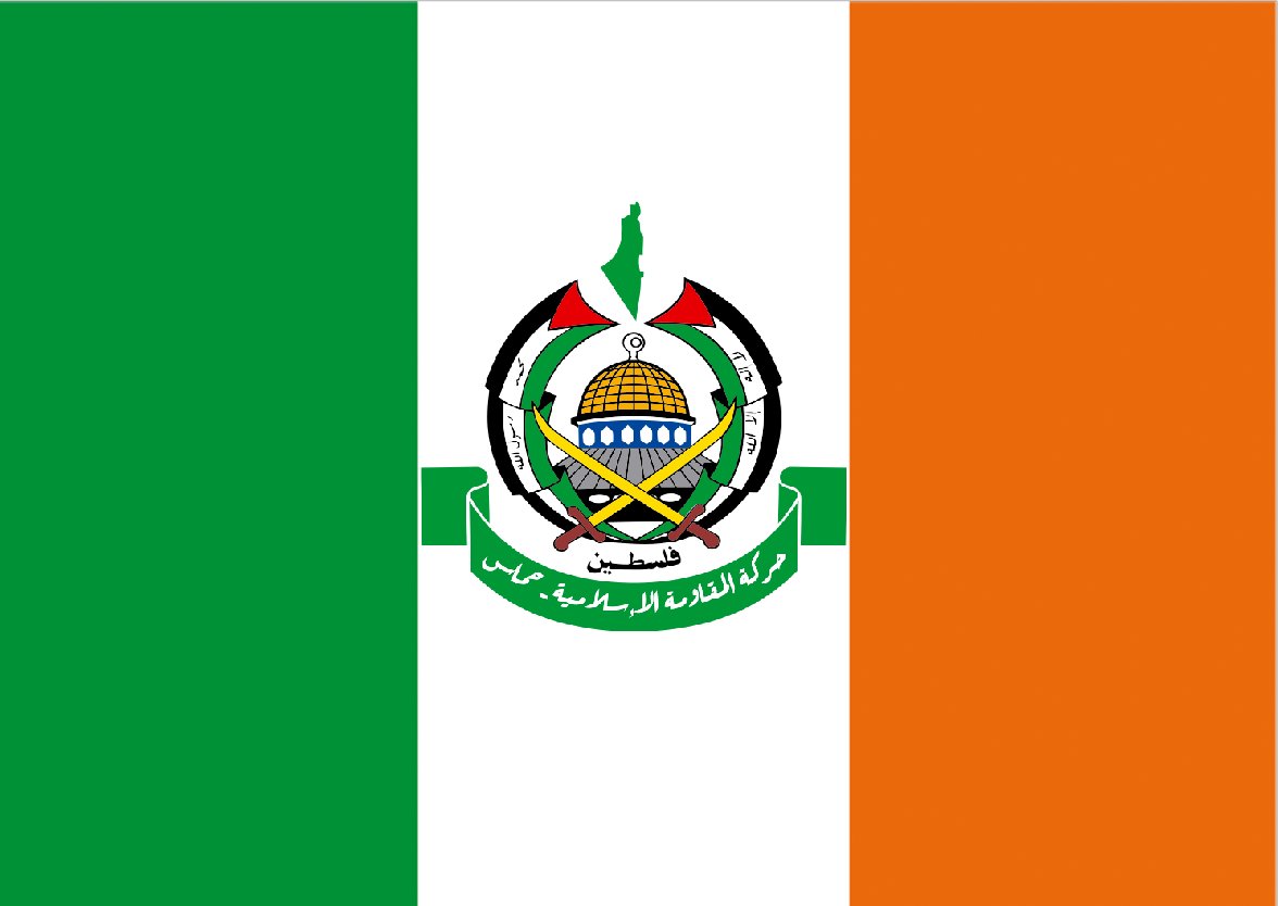 Goblis777's tweet photo. Here is the new pro-Hamas flag of Ireland https://t.co/00VuOgK6mu