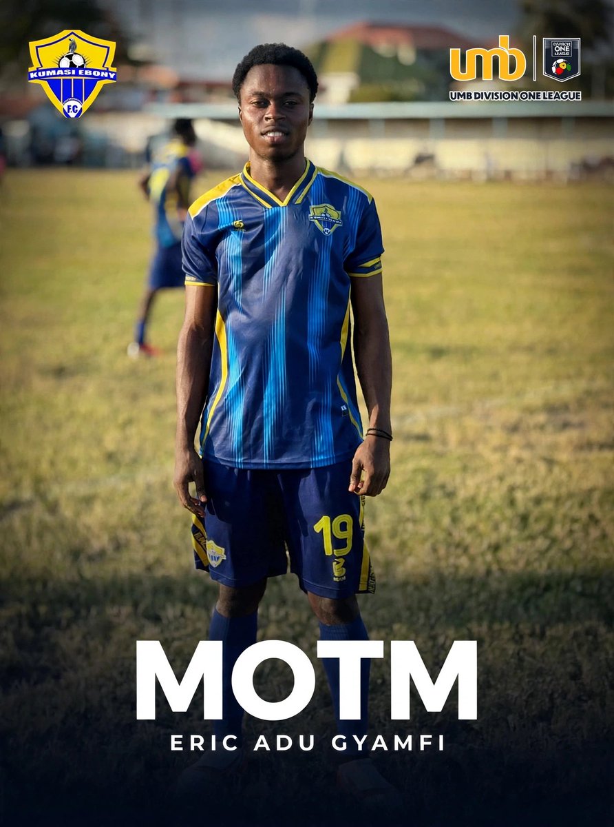 EbonyFootball's tweet photo. 🎖| Man of the Match 🆚 Ebusua Dwarfs 

𝗘𝗿𝗶𝗰 𝗔𝗱𝘂 𝗚𝘆𝗮𝗺𝗳𝗶  ⭐️ 

Electric on the wings ⚡️👊🏿

🟡🔵#EFC #homeofbeautifulgame #UMBDOL #DwarfsEbony https://t.co/lHhVukteMF
