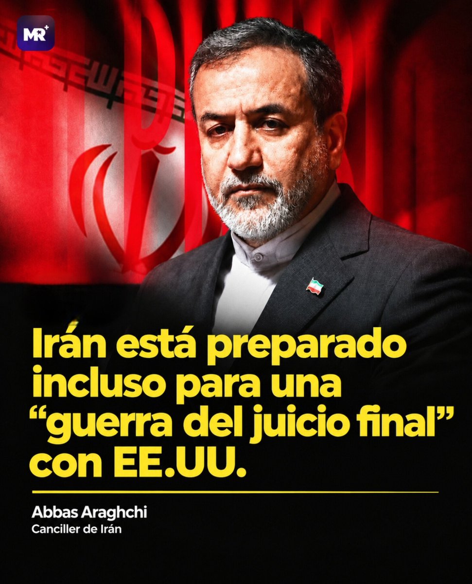 RManifiesto's tweet photo. El canciller iraní, Abbas Araghchi, afirmó que Irán está preparado para una eventual reanudación de la guerra con Estados Unidos, incluso ante un escenario que calificó de “guerra del juicio final”. Al mismo tiempo, señaló que Teherán mantiene abierta la vía diplomática https://t.co/Vb6XYNoPrr