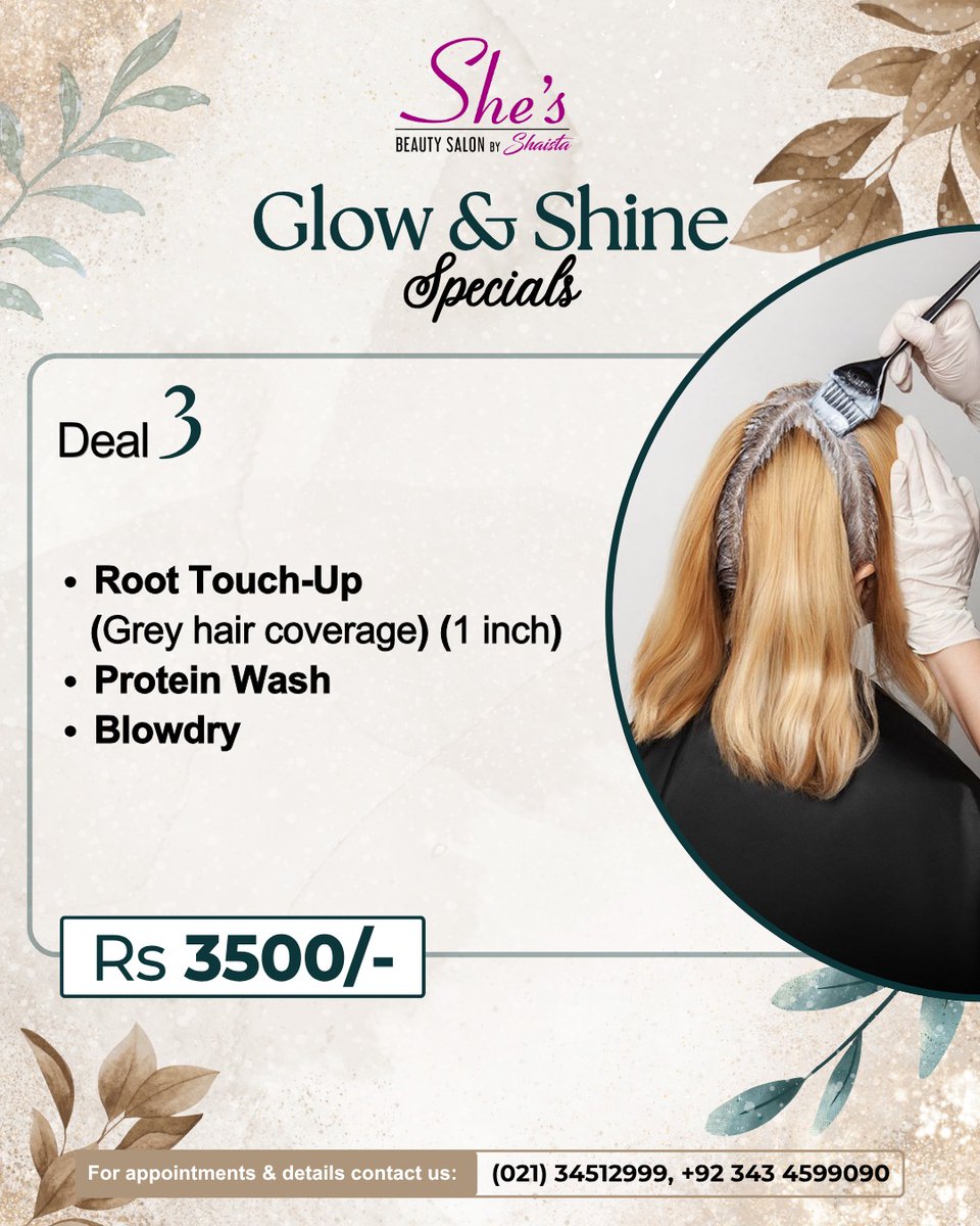 ModestaSoujo's tweet photo. Glow &amp; Shine Hair Deals are here to elevate your look—from smooth, silky strands to a fresh, glossy finish. Limited-time offers available. Book now: (021) 34512999, (021) 34116502, +92 343 4599090. Model Colony, Tina Square, Karachi. https://t.co/rYJIaqDtAN