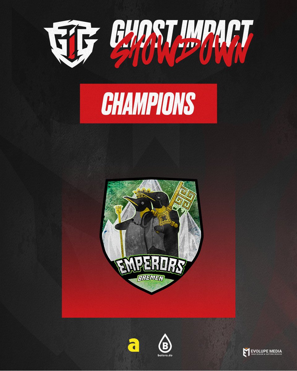 GhostImpactG's tweet photo. Herzlichen Glückwunsch an @EmperorsBremen 
Feiert euren Sieg im Ghost Impact Showdown! https://t.co/eVrSbUjmoM