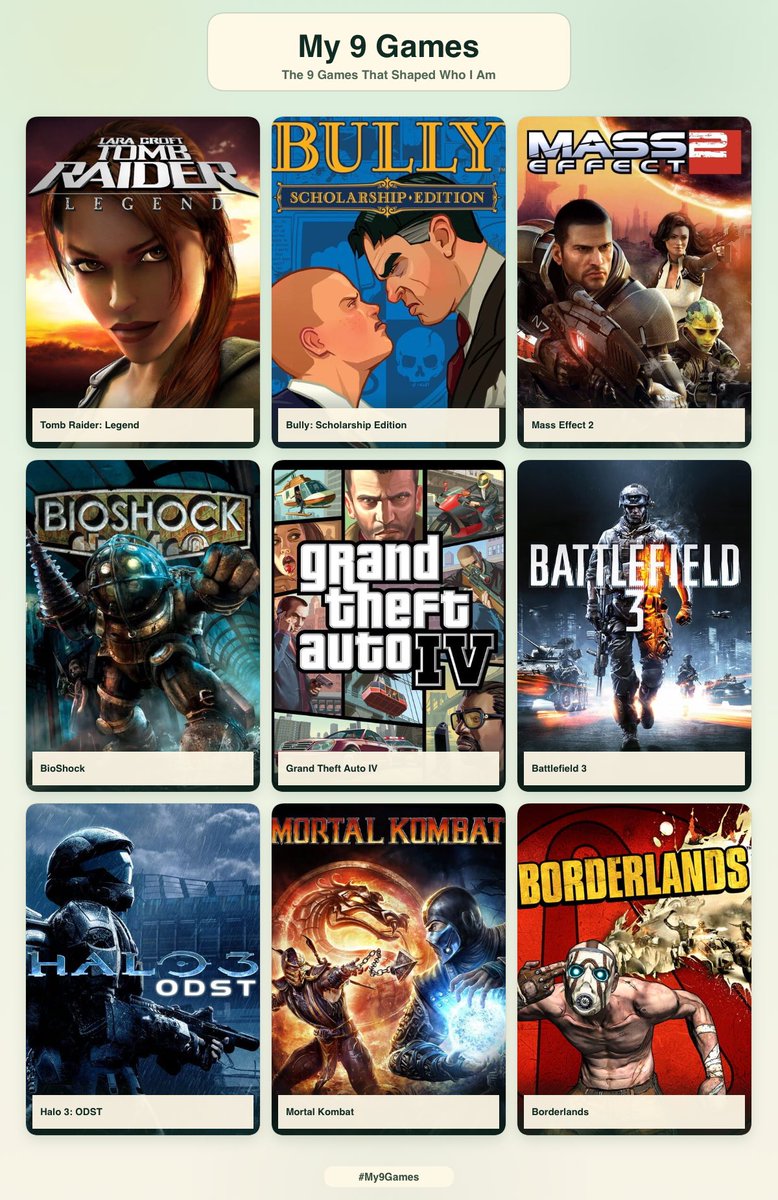 Lillipie101's tweet photo. 9 games that shaped who I am!! 🙂‍↕️🙂‍↕️🙂‍↕️ https://t.co/8k19n35Qv2