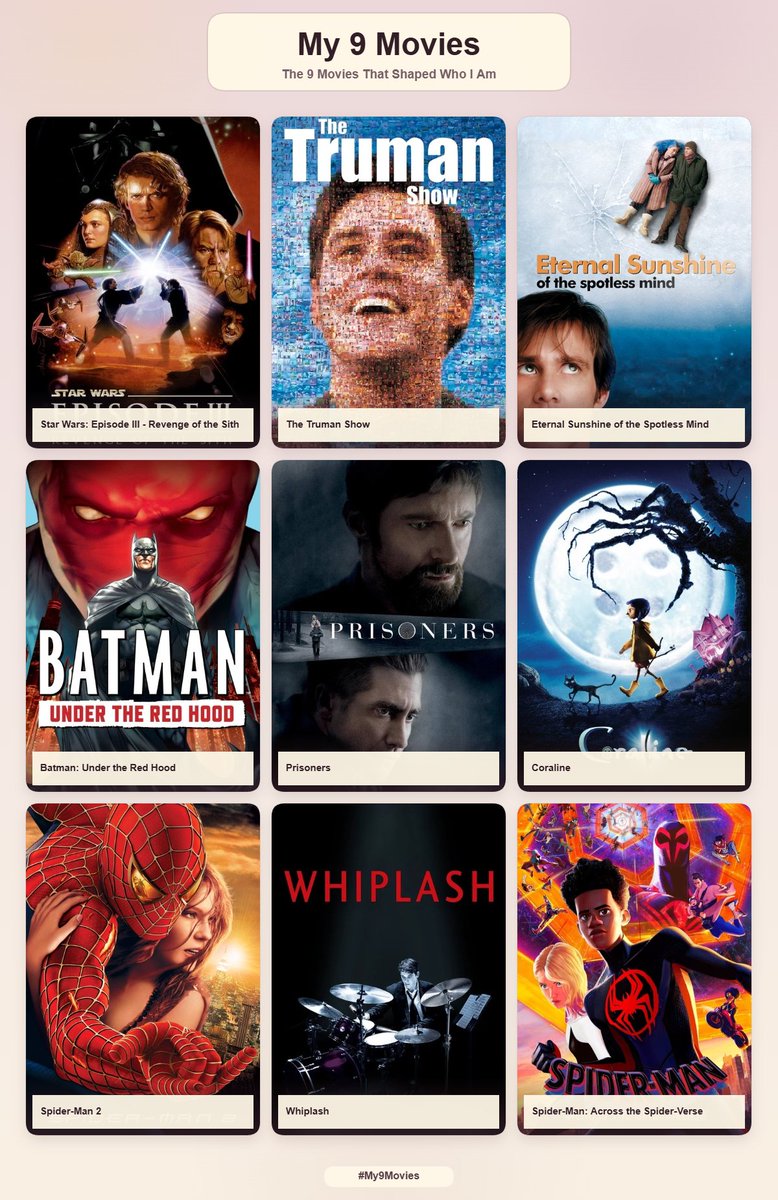 Genexrk3's tweet photo. my 9 movies unless I'm forgetting something https://t.co/970MkW7CZc