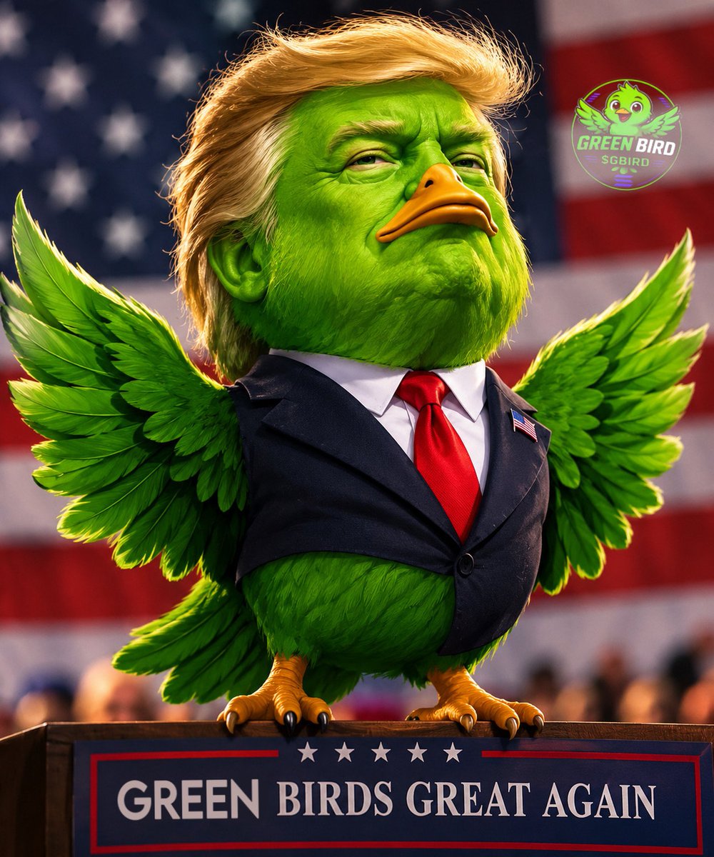 GreenBirdmeme's tweet photo. THE GREEN BIRD HAS ENTERED THE WHITE HOUSE.

$GBIRD 🐦🇺🇸 https://t.co/HOzul0Q46V