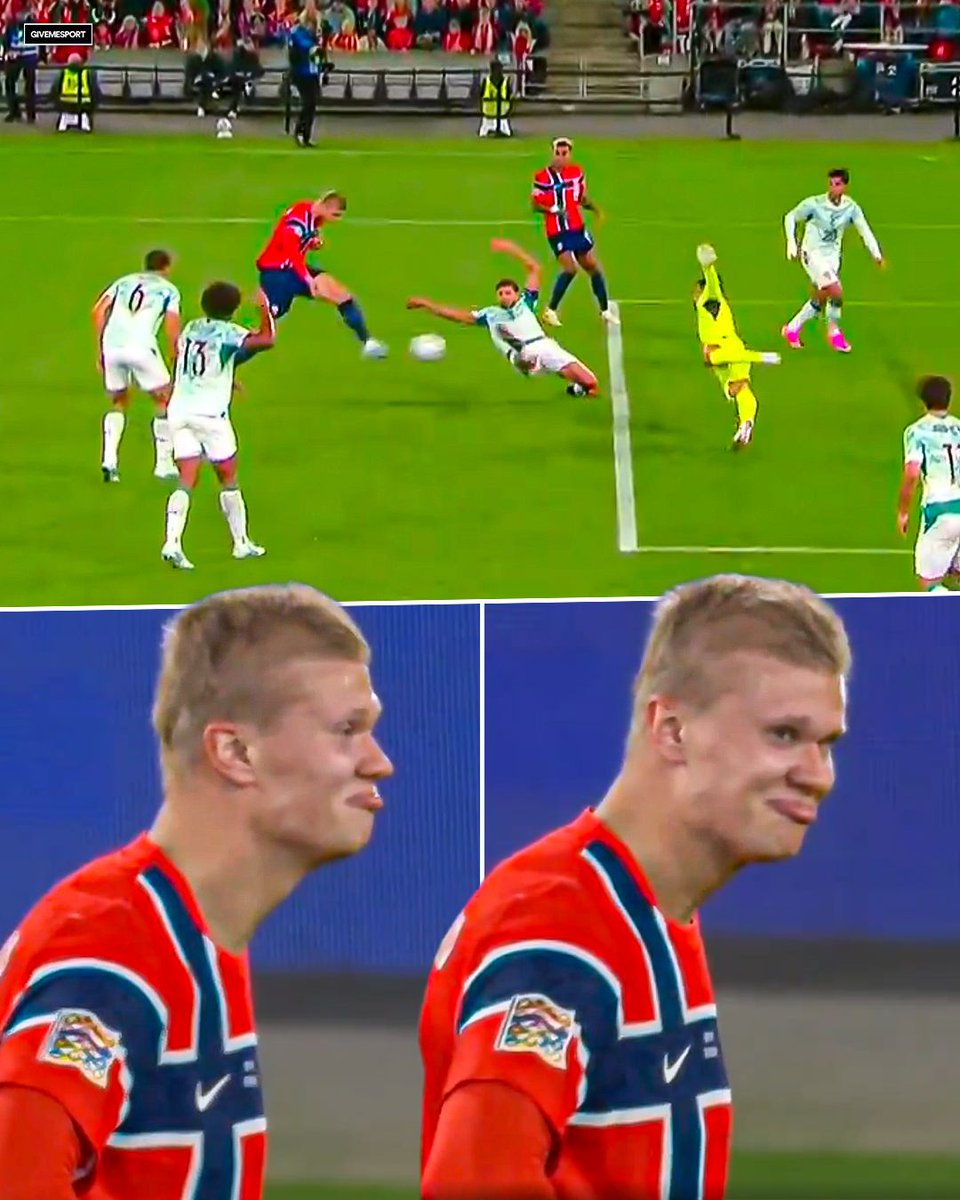 GiveMeSport's tweet photo. Erling Haaland's reaction to Ruben Dias' block 🤣 https://t.co/DobHRPOtW1