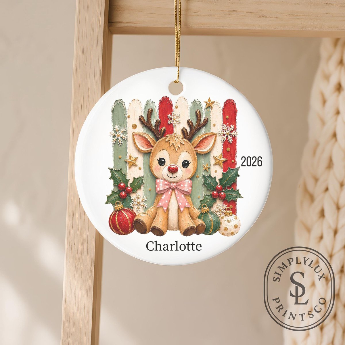 ValenciaLajg's tweet photo. Bring home the season’s magic with our Personalized Reindeer Christmas Ornament. Crafted for your little ones, it adds festive charm and a custom name to create a keepsake they’ll cherish for years. Only $29. 00. Order before Santa checks his list! https://t.co/2SH4mzIcjg