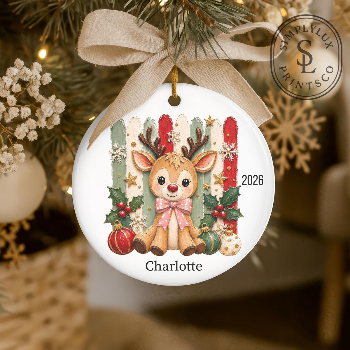 ValenciaLajg's tweet photo. Bring home the season’s magic with our Personalized Reindeer Christmas Ornament. Crafted for your little ones, it adds festive charm and a custom name to create a keepsake they’ll cherish for years. Only $29. 00. Order before Santa checks his list! https://t.co/2SH4mzIcjg