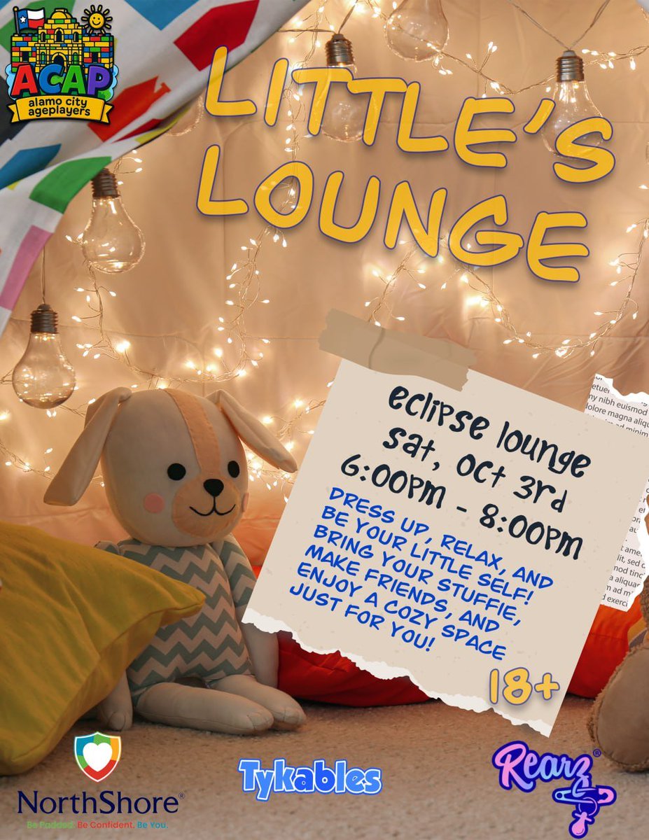 ACAP_ABDL's tweet photo. Inviting all littles, middles, and bigs!! Our group is hosting a fun Little's Lounge at ACFI and would love for you to join! Bring your stuffies, onesies, and come relax with friends or even make some new ones! https://t.co/qTt1K3AFiP