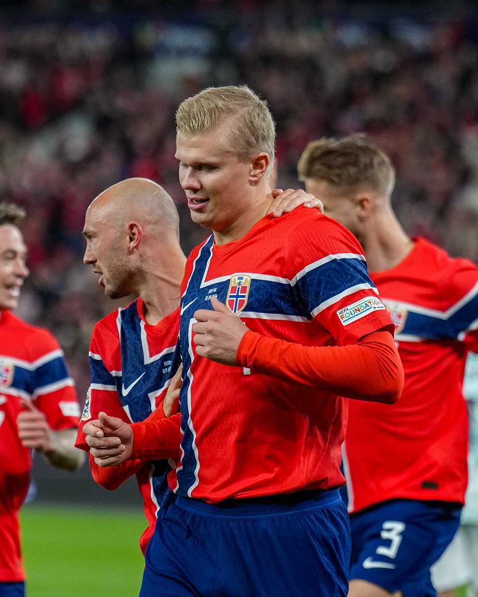 UEFAEURO's tweet photo. Haaland's 65th goal for Norway 🤯

#NationsLeague https://t.co/yy3vfK04p3