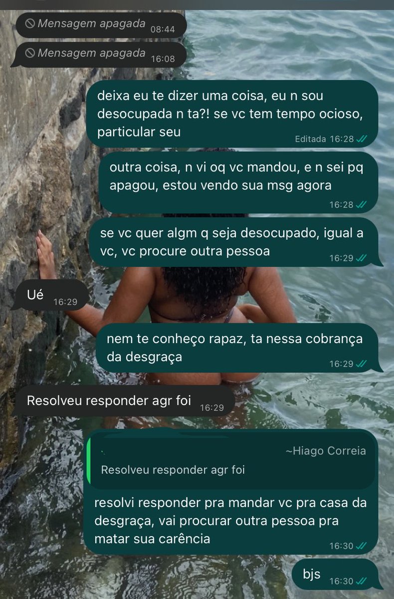 pvteteemnzs's tweet photo. detalhe: a msg apagada era um video da pica dele, e uma msg dizendo "vácuo né", qual eu n tinha o MENOR interesse de ver... tinha nem 2 dias falando com esse louco, e ele cobrando q eu n respondia ele com agilidade, é de se tomar muito no cu. https://t.co/x1xBaMy57L