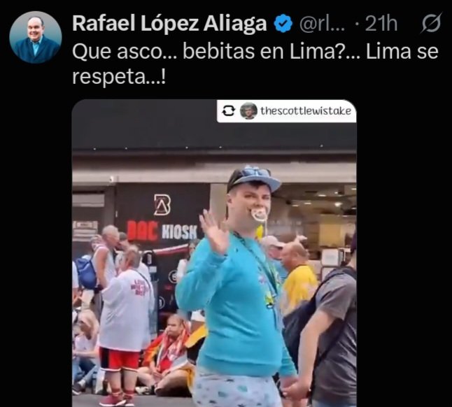 patitoverde23's tweet photo. @ArqFio_ @inlovewstbv @noursiany Rafael tiene una gran comunidad a su favor, incluso casi gana la presidencia, crees que en verdad los peruanos se sentirán honrados de ser representados por alguien con actitudes femeninas como Alejandro Aramburú? https://t.co/9YP4M05IZg