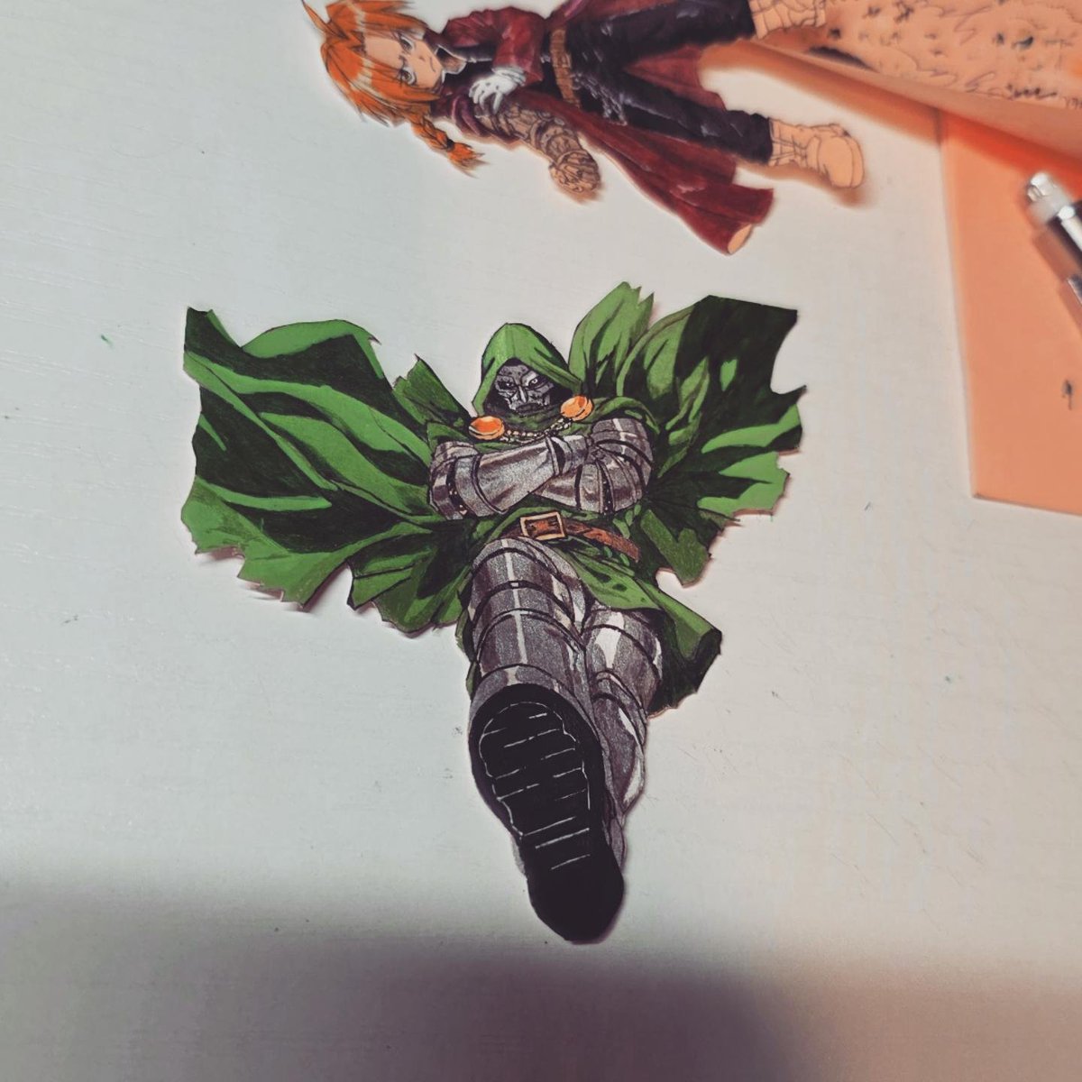 5hooter_McGavin's tweet photo. FootFootDive aka Doctor Doom #doomsday #doctordoom #marvel #mvc3 #capcom #postit #art #anime https://t.co/tw4yV1Yazk