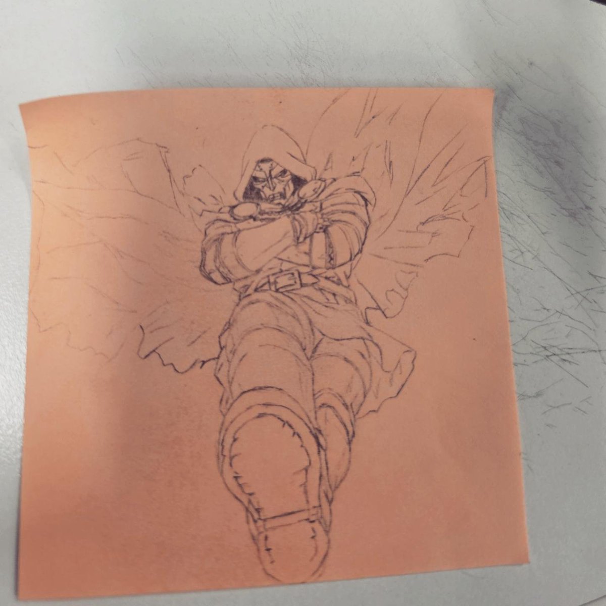 5hooter_McGavin's tweet photo. FootFootDive aka Doctor Doom #doomsday #doctordoom #marvel #mvc3 #capcom #postit #art #anime https://t.co/tw4yV1Yazk