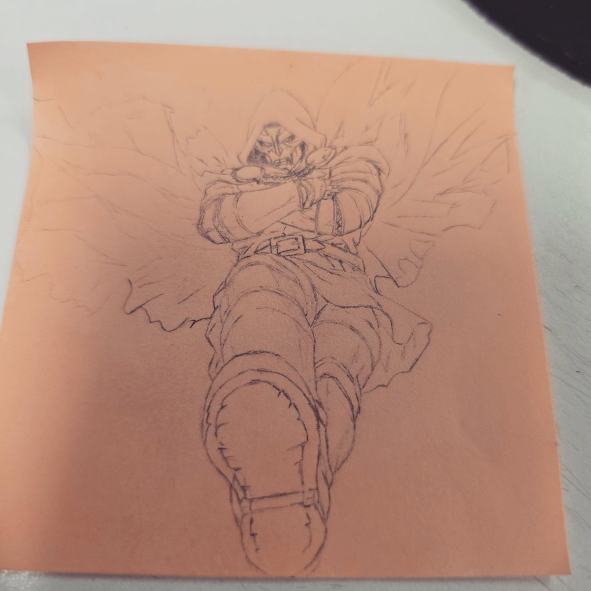 5hooter_McGavin's tweet photo. FootFootDive aka Doctor Doom #doomsday #doctordoom #marvel #mvc3 #capcom #postit #art #anime https://t.co/tw4yV1Yazk