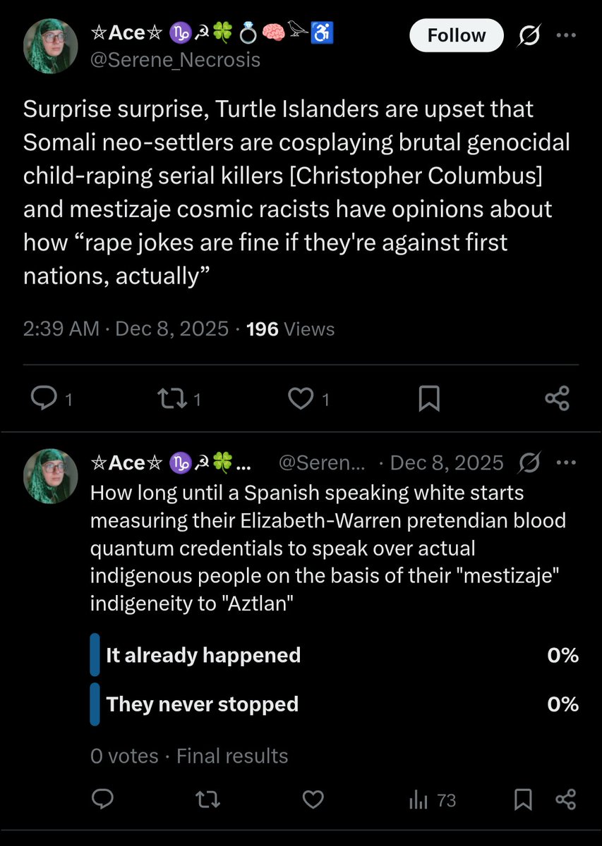 Tenderdril2b's tweet photo. @astr0_c0r3 @Buddyy992 @g_abe2 The whole "I'm indigenous (Irish American)" is real bad https://t.co/INnGtIZHiR