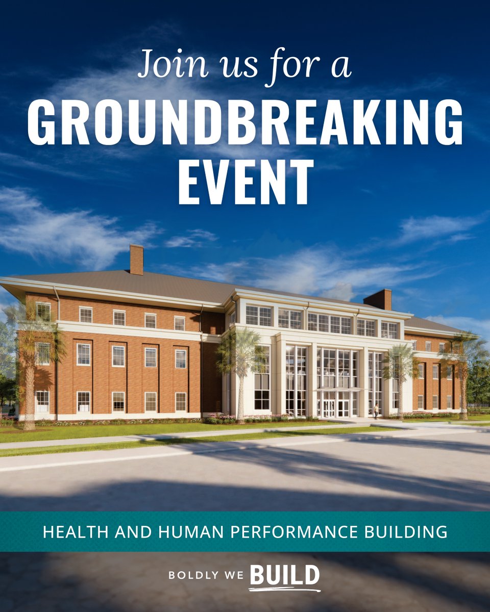 CCUChanticleers's tweet photo. From vision to reality. Join us as we mark an exciting milestone for #CCU with the groundbreaking of our new health and human performance building.
📅 Sept. 30
⏰ 10 a.m.
📍 Former Track and Field Facility
For event parking, please visit: https://t.co/DaK5mVgUz6 https://t.co/z158128sgk