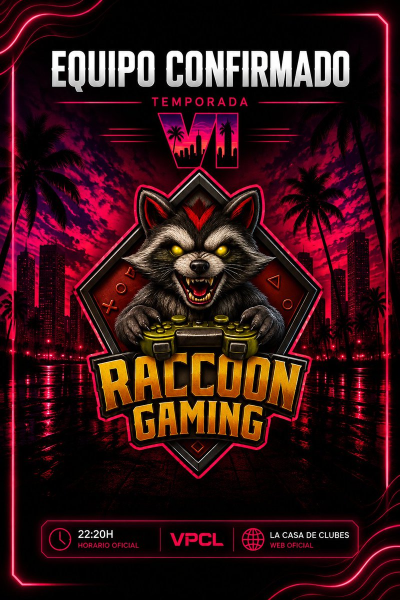 VPCL_Spain's tweet photo. 🔥 18º CLUB CONFIRMADO | TEMPORADA VI

🦝 @RaccoonGamingPS se une a VPCL

Un nuevo club se incorpora a nuestra competición y asegura su plaza para afrontar la Temporada VI.

18 clubes confirmados.
La Temporada VI sigue creciendo. 🔥

#VPCL #FC27 #ProClubs https://t.co/LGCsnaQXkK