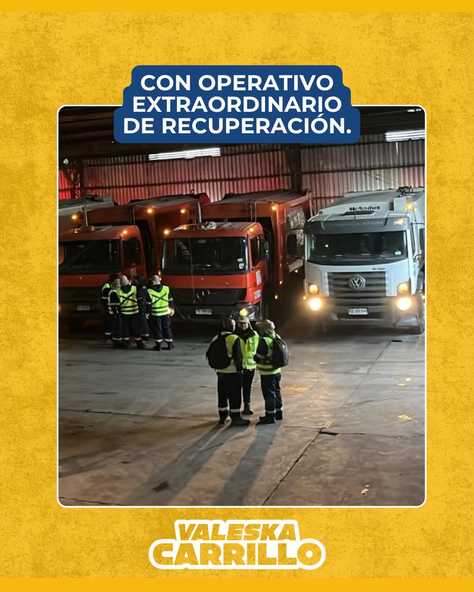 Valeskarrillo's tweet photo. Desde hoy se aumentó la capacidad operativa de 6 a 13 camiones recolectores trabajando simultáneamente.
El contrato con Starco tendrá una duración de 30 días, donde debe asegurar la continuidad del servicio, retirar los residuos rezagados y avanzar hacia una solución definitiva. https://t.co/sFs2fikoqN