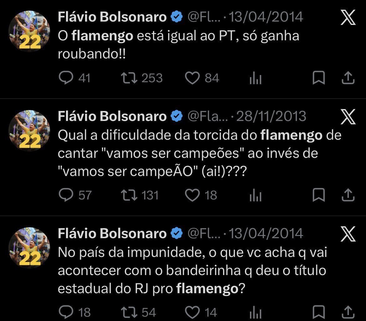AndradeRNegro2's tweet photo. Enquanto alguns usam a paixão pelo Flamengo para tentar levar votos para Flávio Bolsonaro, olha como o irmãozão do Vorcaro se refere ao clube! https://t.co/WAmaOS80u9