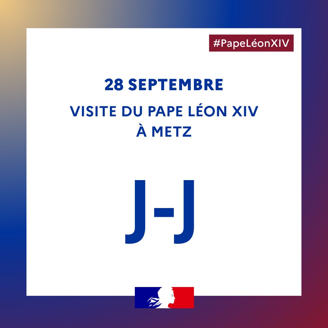 Image de Préfet de la Moselle : #PapeLéonXIVàMetz ⛪| Jour J : aujourd'hui le Pape Léon XIV sera à Metz

C’est aujourd’hui ! Le pape 