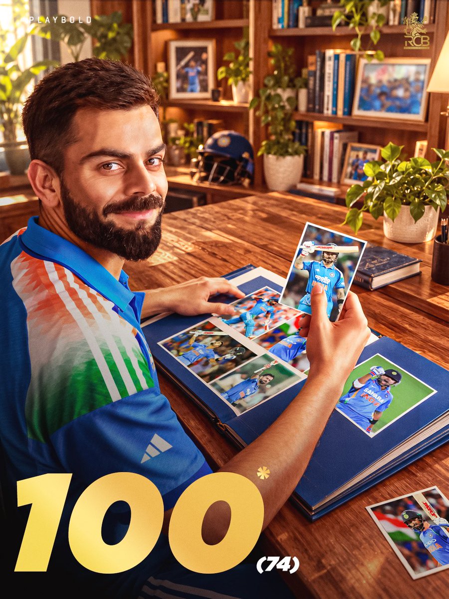 RCBTweets's tweet photo. 𝗣𝗿𝗼𝗷𝗲𝗰𝘁: Piling up runs. 😮‍💨
𝗔𝗿𝘁𝗶𝘀𝘁: Virat King Kohli. 👑
𝗣𝗿𝗼𝗴𝗿𝗲𝘀𝘀: Nowhere close to being done. 🙇‍♂️

8️⃣6️⃣th career ton. 5️⃣5️⃣th ODI ton. In just 7️⃣4️⃣ deliveries.  🔥

#PlayBold #ನಮ್ಮRCB https://t.co/CV3RgdqT5R