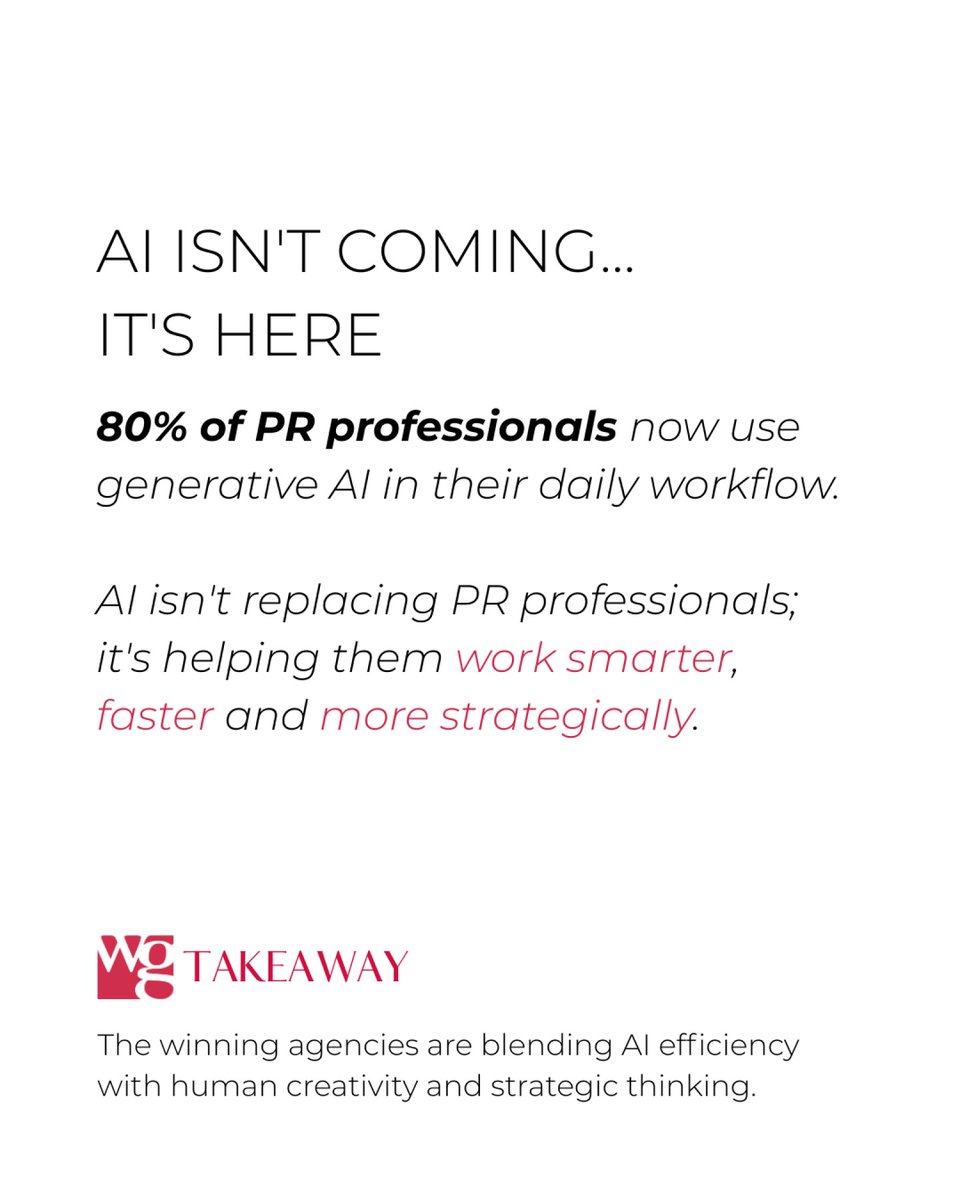KeriHeirentc4's tweet photo. PR is evolving faster than ever. Agencies and brands that embrace AI while preserving authentic storytelling will lead the way. Which trend will have the biggest impact on PR next year? Save this for your next strategy session. https://t.co/MKY202VDrC