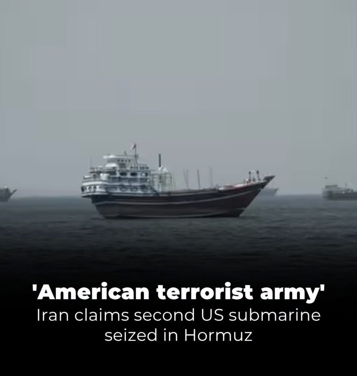 png60's tweet photo. the operation targeted what Iranian military authorities described as the "second subsurface [submarine] of the American terrorist army" operating in the strategic waterway. - 2/2

#Iran #IRGC #StraitOfHormuz #Remus600 #USNavy #MiddleEast #IranNews https://t.co/dPFYxUXjwa