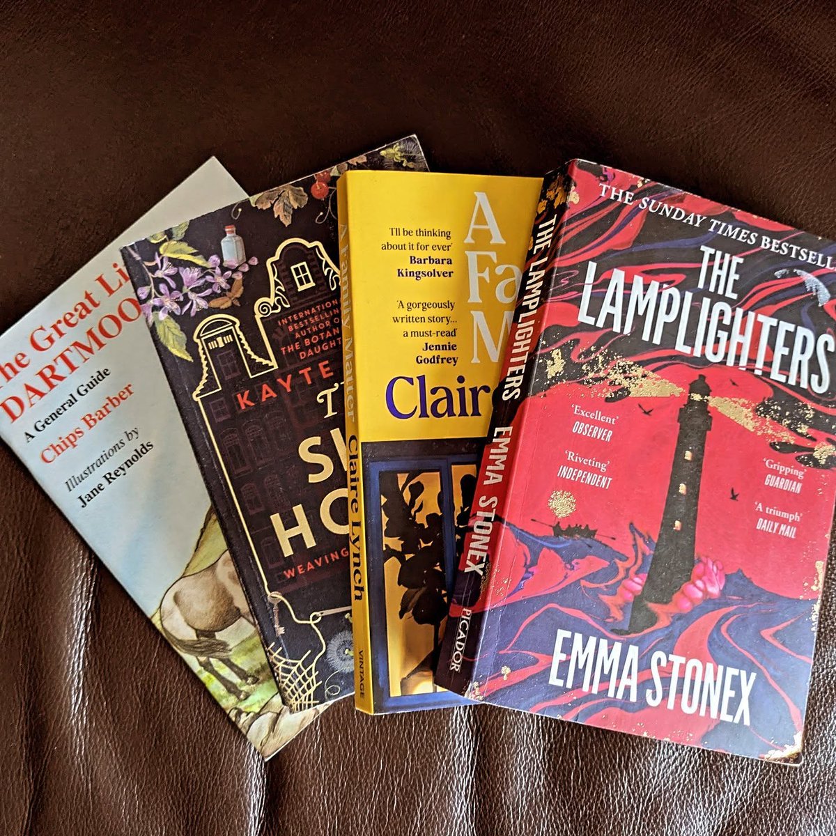 FredericAncrum's tweet photo. May Reading: 23 of 52 books

The Lamplighters — Emma Stonex 
A Family Matter — Claire Lynch 
So Late in the Day — Claire Keegan (ebook) 
The Silk House — Katye Nunn 
The Great Little Dartmoor Book — Chips Barber https://t.co/Y1nqGzEx6W