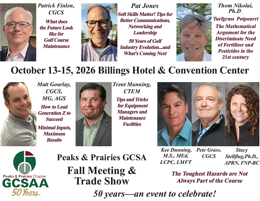 PeaksGCSA's tweet photo. We are celebrating 50 Years!  Join the fun October 13-15, for the Peaks &amp; Prairies GCSA Fall Meeting &amp; Trade Show! To participate just click on the calendar event of https://t.co/XPTtVyYwDD https://t.co/SqjExoT0ZY