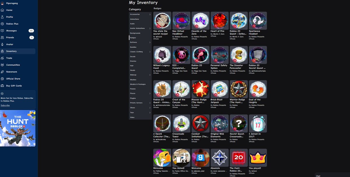 pipersgang's tweet photo. @roblox PLEASE let me in I GOT ALL THE BADGES LET ME GET THE CAPE!!!! i didn't even get the chance to participate in getting the Dominus Infinitum. I CANT EVEN GET INNNNN. I GOT ALL THE BADGES ALL 40! PLEASEEEE FIX THIS PLEASEEEEE https://t.co/CHiNbFtKzZ