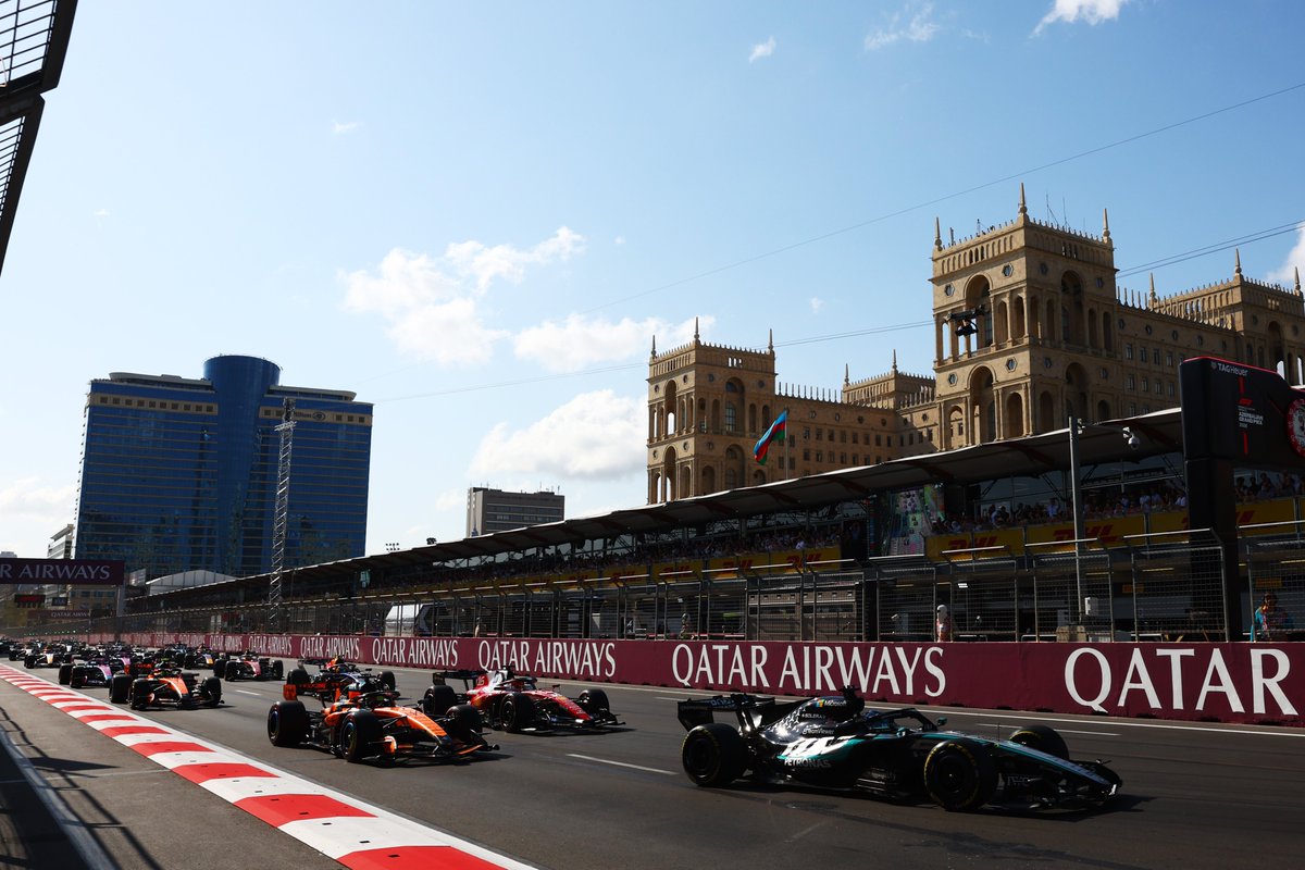 F1's tweet photo. When I'm in a 'having unbelievable architecture' competition and my opponent is Baku City Circuit 😮‍💨

#F1 #AzerbaijanGP https://t.co/IwwIFykNsT