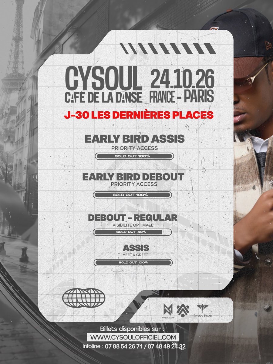 QueenSandra007's tweet photo. Plus que quelques places pour le Sold out . Tu attends quoi ? @CysoulOfficiel
#cysoul #paris https://t.co/cRBq8m2fAd