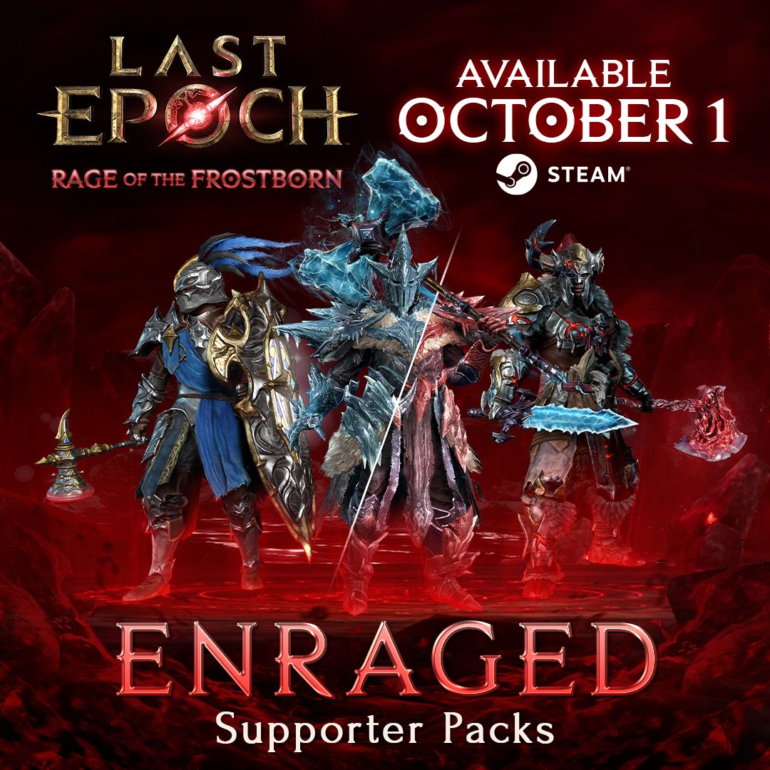 LastEpoch's tweet photo. ❄️Turn ice into blood with the Hailborne Regalia🩸 

Check out our first transformative armor set and all of the new cosmetics arriving with Season 5: Rage of the Frostborn!

👀 Explore the new Season 5 Supporter Packs: https://t.co/Bdvo2rasF0 https://t.co/ZrCXCheWgU