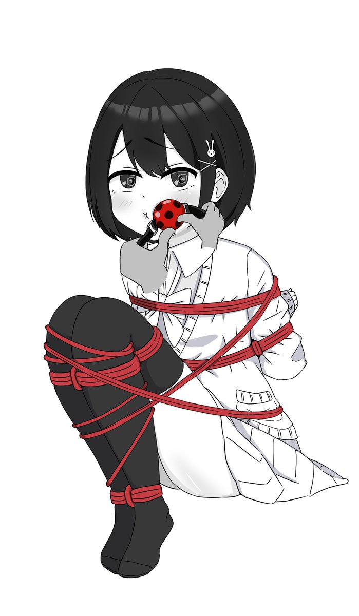 chomer_'s tweet photo. ななさん（@nag_shj）のオリキャラを描かせてもらいました
拘束は完了したので仕上げの猿轡を嵌めようと押し付けてるイメージ
めちゃくちゃ可愛いので名前が決まるのが楽しみ https://t.co/AY70RSTtd8