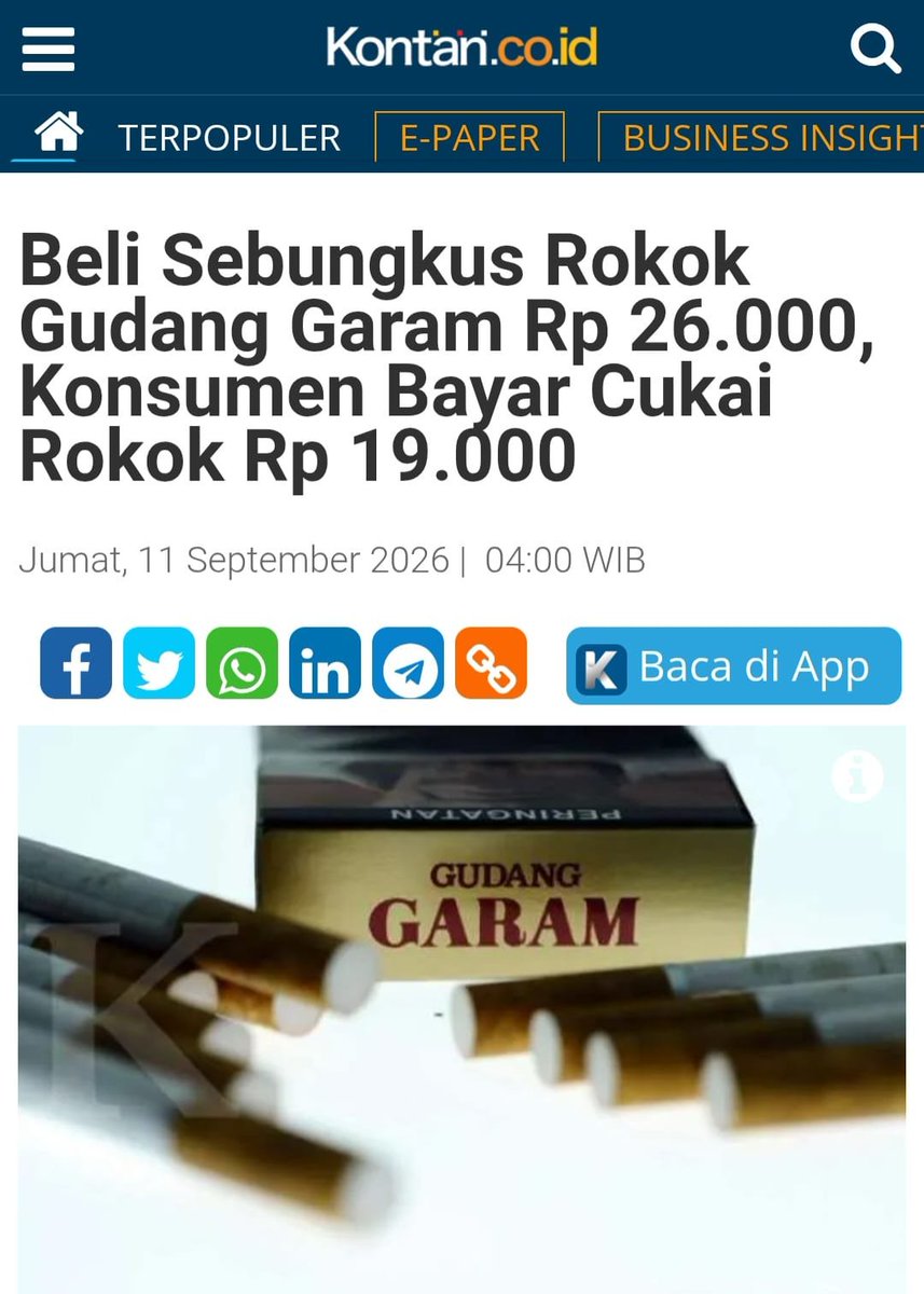 MurtadhaOne1's tweet photo. Rokok GD filter harga Rp 26.000 per bungkus
Yang 19 ribu lari ke negara

Honda ADV 160 harga Rp 43 juta
Yang 18,5 juta lari ke negara

Dengan pajak &amp; cukai sebesar itu harusnya rakyat indonesia sudah makmur krn kebutuhannya ditanggung negara... kenyataannya? https://t.co/G5HlKcyNac