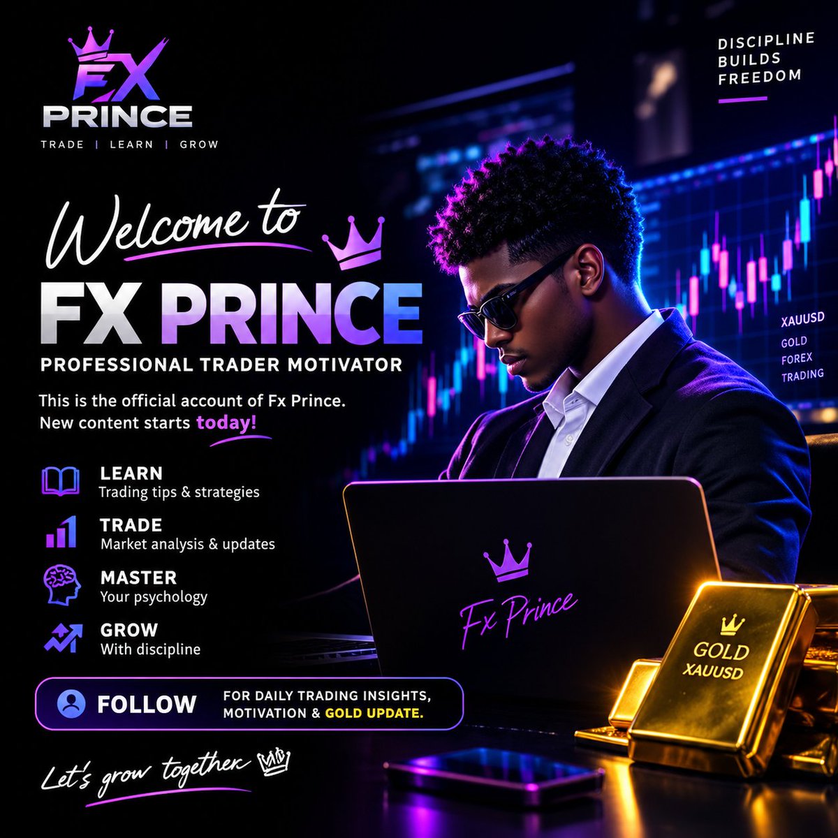 Fx_Princee's tweet photo. WELCOME TO FX PRINCE 👑

New content starts today.

📚 Learn
📊 Trade
🧠 Master your psychology
💰 Grow with discipline.

Follow for daily trading insights, motivation &amp; Gold market updates. https://t.co/ePlp6oSdmy