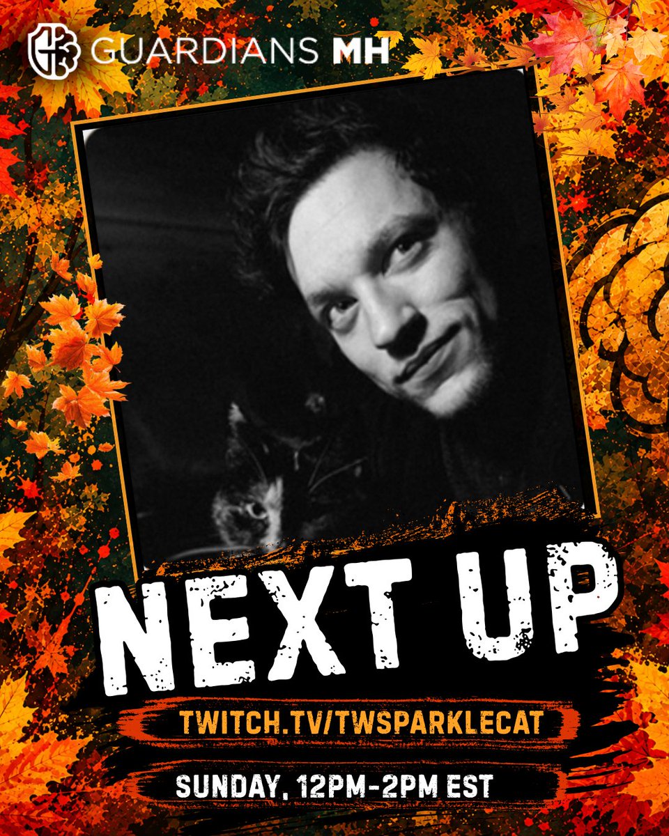 GuardiansMH's tweet photo. NEXT UP, @TWSparkleCat!

Our Autumn Charity Stream Weekend is going strong!

Tune in, hang out, and help support @GuardiansMH as we raise mental health awareness and funds to keep our programs and resources free and accessible to all.

https://t.co/FfptBuZp7r https://t.co/gzWcmNuZV9