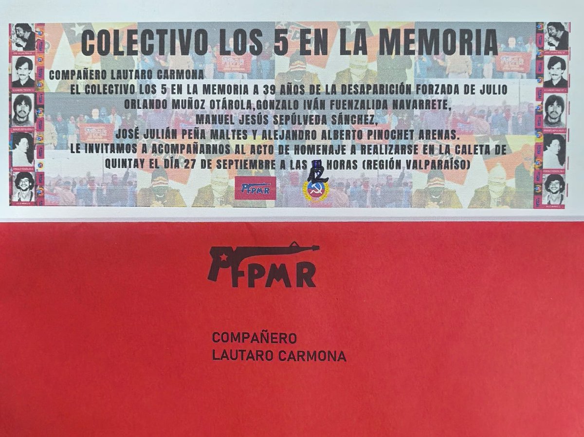 Hugo_Gutierrez_'s tweet photo. En Caleta Quintay, iniciando el homenaje a 39 años de la desaparición forzada de los compañeros Julio Muñoz Otarola, Gonzalo Fuenzalida Navarrete, Manuel Sepúlveda Sánchez, Julian Peña Maltés, Alejandro Pinochet Arenas https://t.co/VTFwtk1XBJ