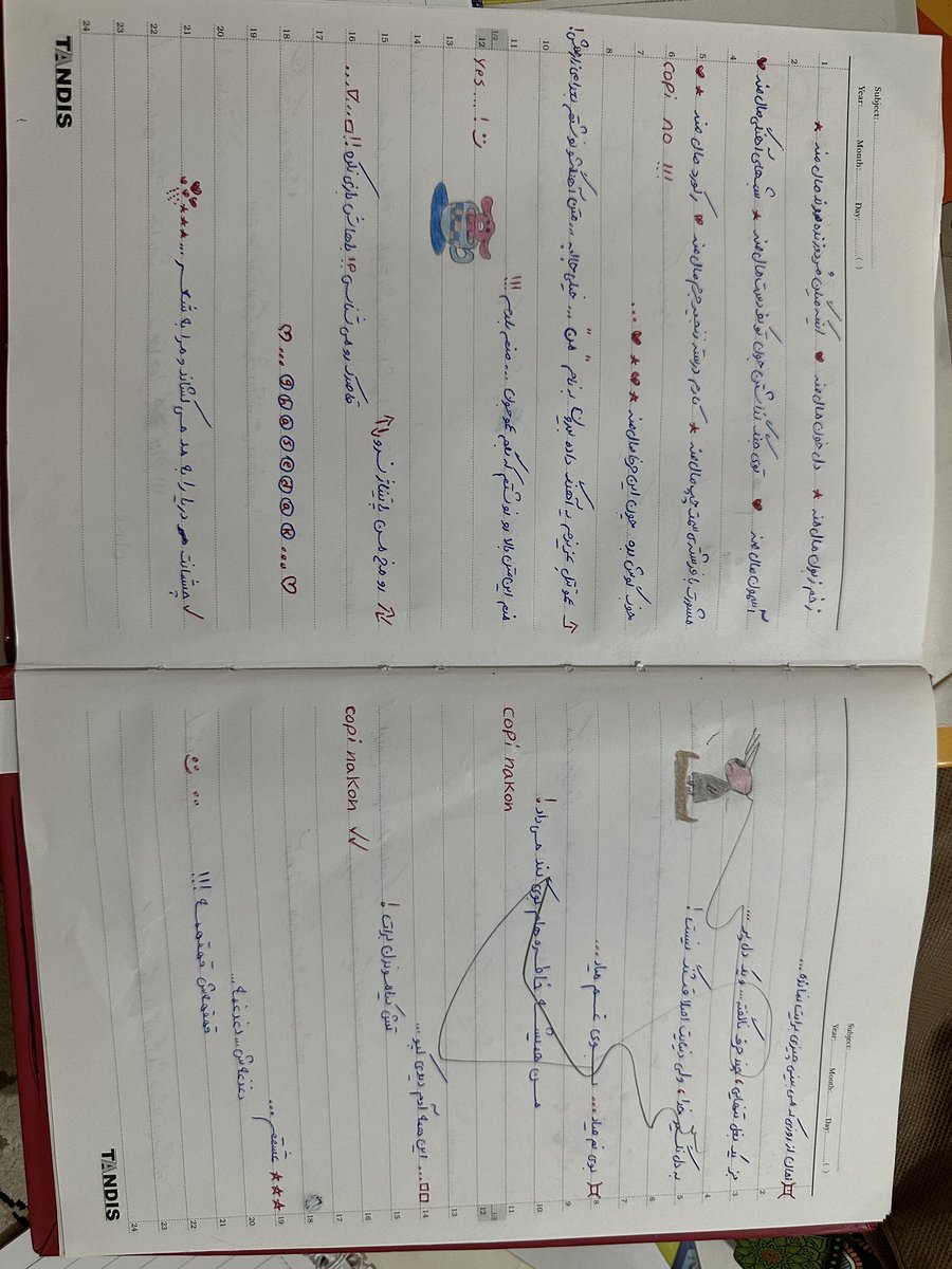 callmekapoo's tweet photo. زمانی که کانالای تلگرام نبودن که توش تکست بنویسن من از این دفترا داشتم، تازه استیکرم میکشیدم 😅
بنظرتون مال چه سالیه؟ https://t.co/d7VA4lcoJN