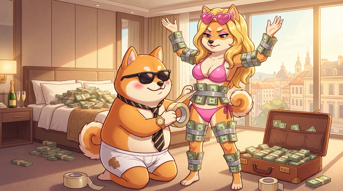 stonkinusol's tweet photo. Inu is not trying to smuggle money... he just has some weird fetishes. https://t.co/Lqr8F2jH2o