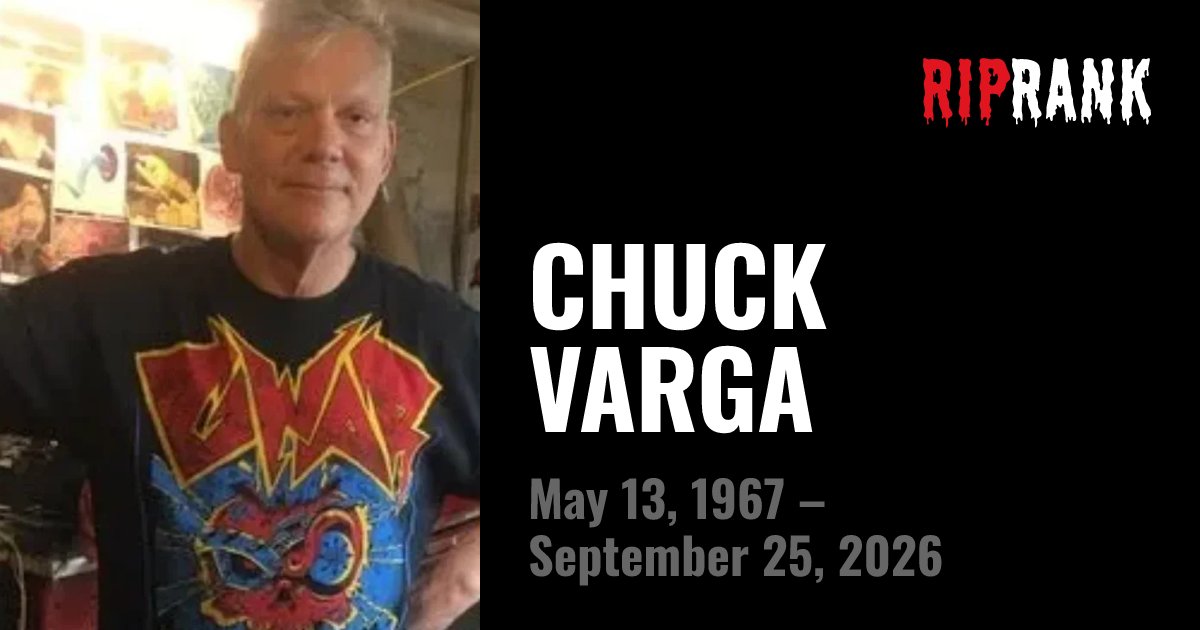 riprank's tweet photo. Chuck Varga was a true artistic chameleon, seamlessly blending the outrageous with the imaginative. From his larger-than-life performances as "The Sexecutioner" in GWAR to his genius behind the scenes. Chuck passed a few dates ago, give the fella a RIP! 
https://t.co/9KjIp7ximU https://t.co/3icWHK0NYd